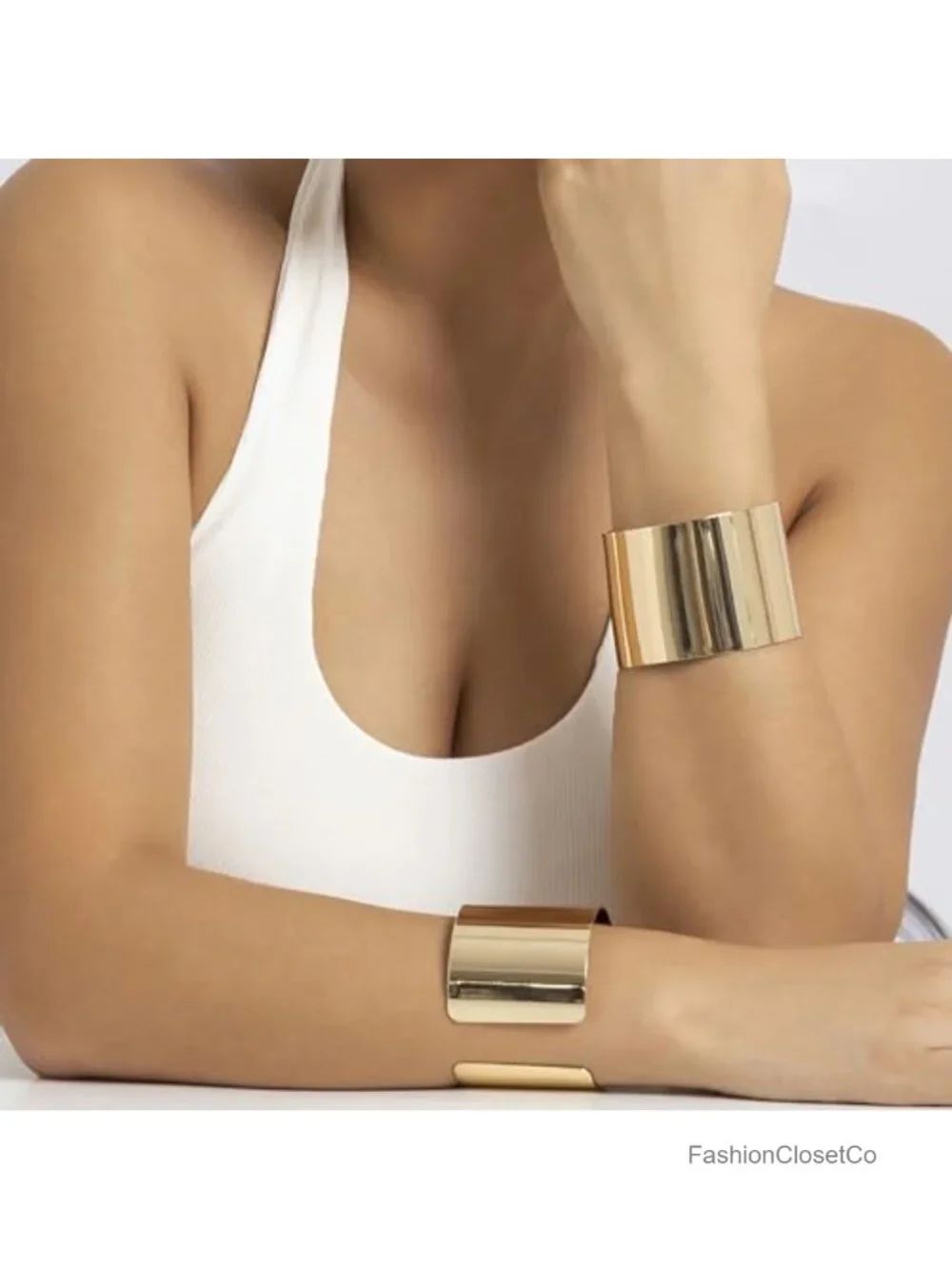 2 Pcs Cuff Bangle Bracelet Set Open Wide Wire Adjustable Wrist Cuff Wrap Bangles